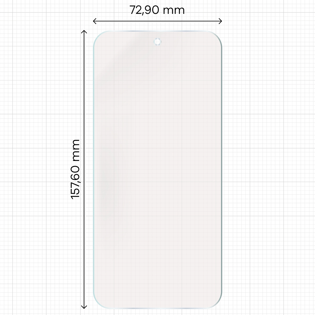 Miarka z wymiarami folii matowej Bizon Film Sun do Xiaomi 15T Pro